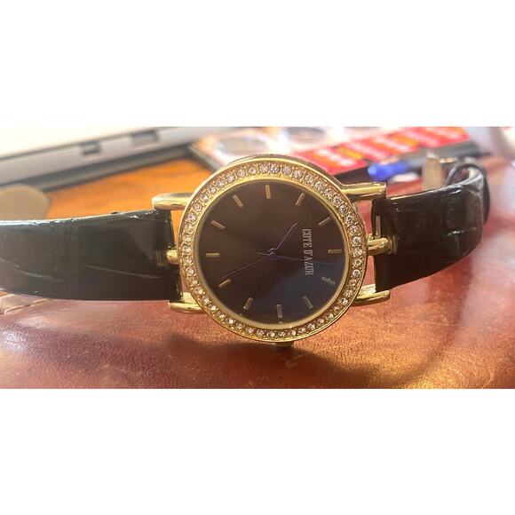 Women's 34mm Gold Tone Cote D'Azur Watch, Crystal Accented Bezel - Picture 2 of 3